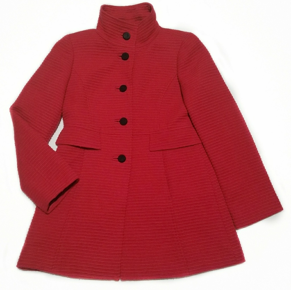 Loft red peacoat